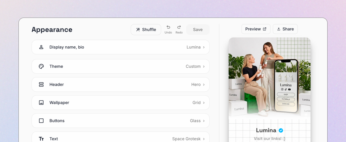 Custom themes & colors