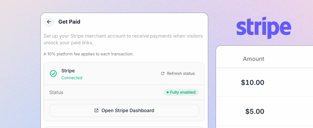 Paid links with Stripe